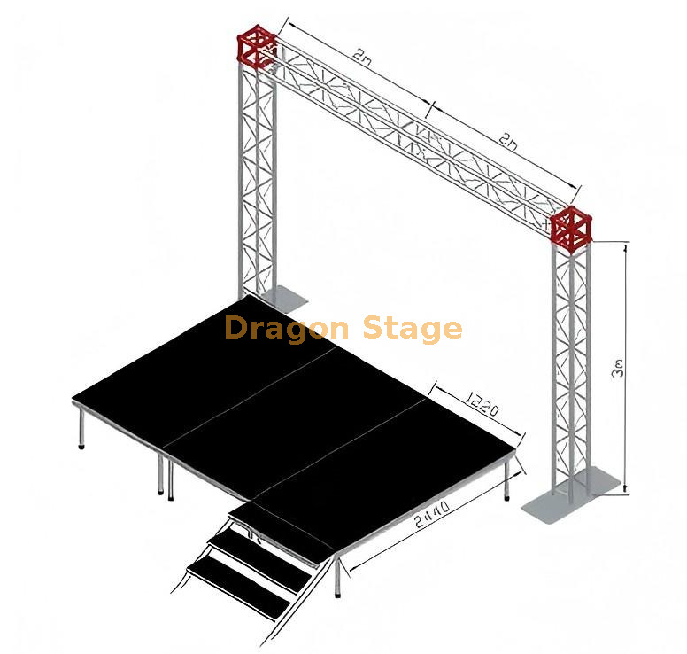 Small DJ Light Stage Truss Stands 4x3m تروس مرحلة الضوء الصغيرة DJ يقف 4x3m