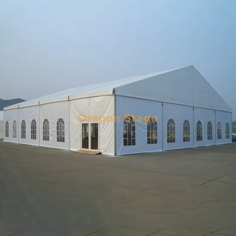 10m Span White Outdoor Reception Church Warehouse Wedding Party Marque 12m Long 10 أمتار من أبيض الاستقبال في الهواء الطلق مستودع حفل زفاف حفل زفاف 12M