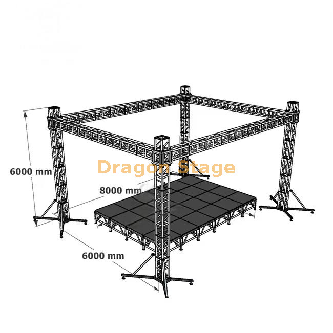 African Aluminum Standard Stage Truss for Open Air Crusade 8x6x6m (3) تروس المرحلة القياسية من الألومنيوم الأفريقي للحملة في الهواء الطلق 8x6x6 م (3)