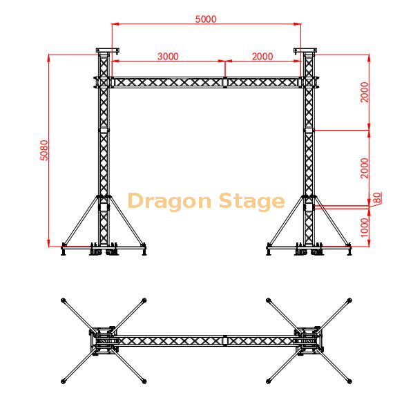 Aluminum Custom Base Plate Truss System for Led Screen 5x5m (1)) نظام تروس قاعدة لوحة الألومنيوم المخصص لشاشة LED 5x5m (1))