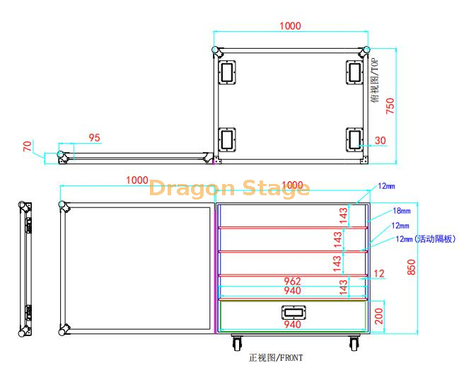 Custom Large Aluminum Flight Case with Foam Drawer (1) حالة الرحلة الألومنيوم الكبيرة المخصصة مع درج رغوة (1)