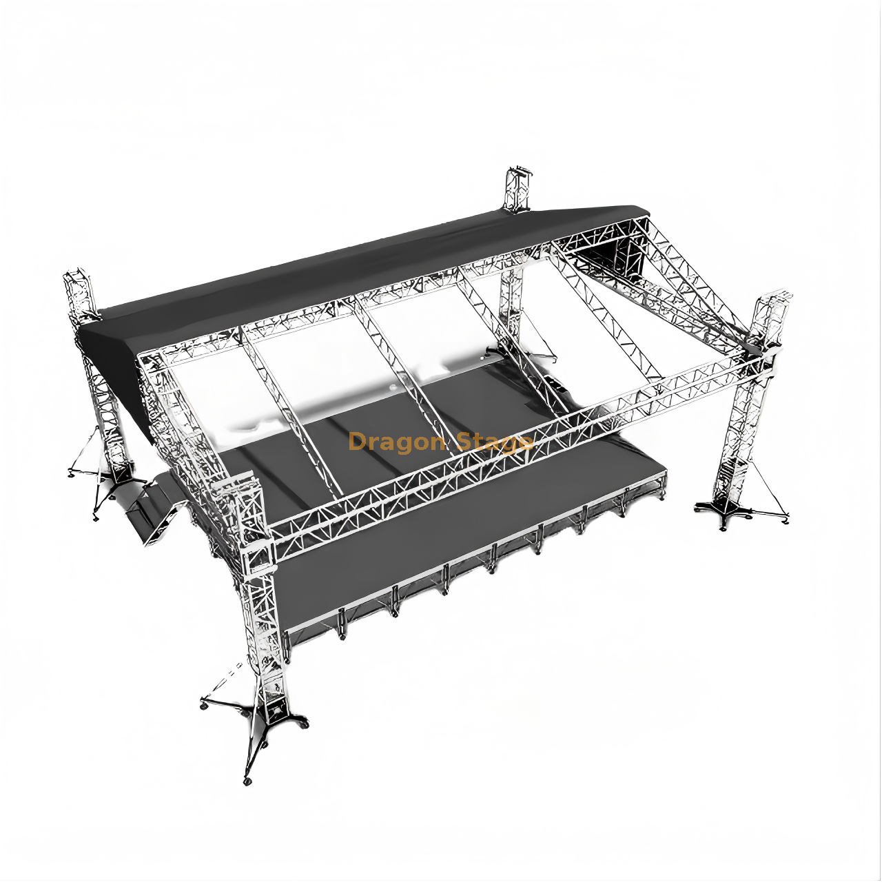 11x8x6m Professional Aluminum Saddle Roof Stage Truss System for Outdoor Events نظام تروس لسقف السرج من الألومنيوم الاحترافي مقاس 11x8x6m للأحداث الخارجية