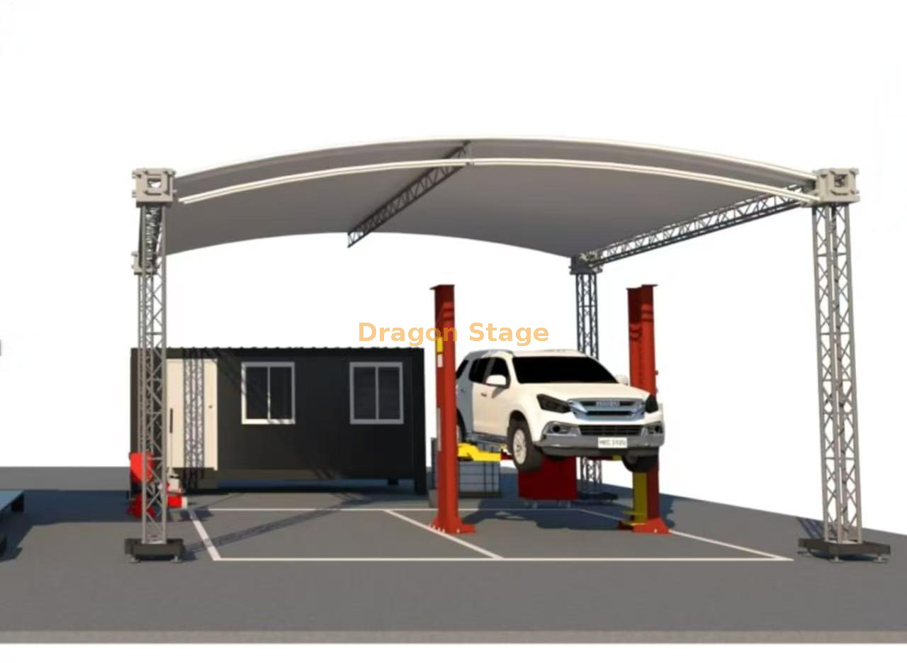 Aluminum Roof Truss for Car Parking جمالون سقف الألومنيوم لمواقف السيارات