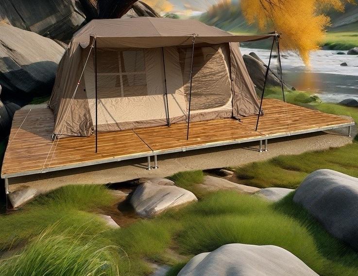 outdoor tent platform منصة خيمة في الهواء الطلق
