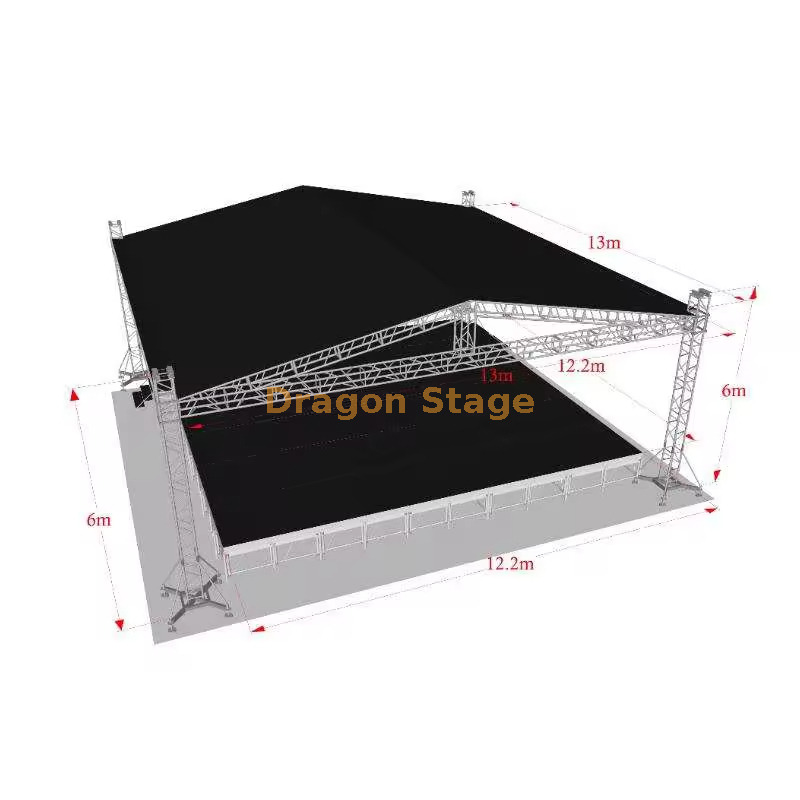 Custom Concert Roof Stage Truss 13x13x6m مرحلة سقف الحفل المخصص Truss 13x13x6m