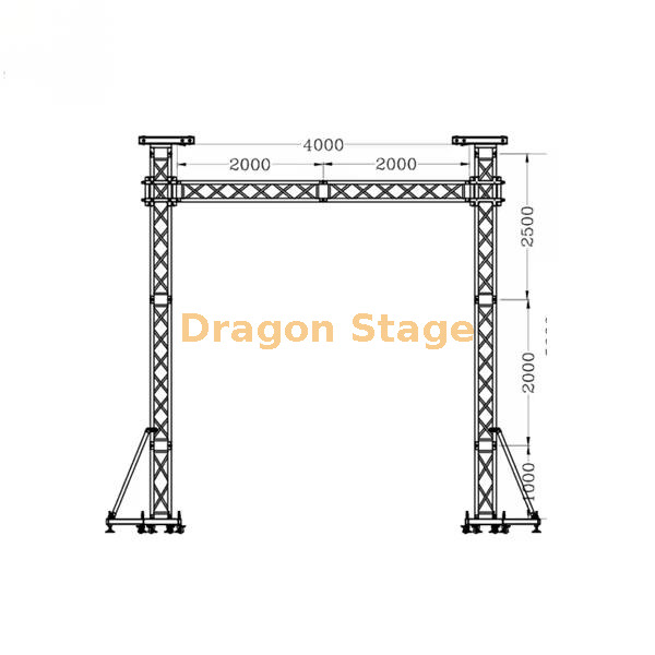 4x4.5m Professional Aluminum LED Screen Support Truss دعامة دعم شاشة LED من الألومنيوم الاحترافية مقاس 4 × 4.5 م