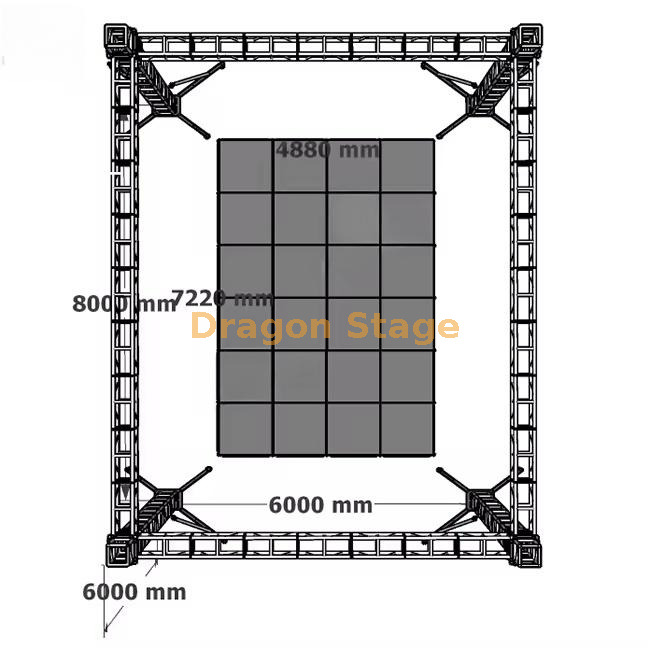 African Aluminum Standard Stage Truss for Open Air Crusade 8x6x6m (2) تروس المرحلة القياسية من الألومنيوم الأفريقي للحملة في الهواء الطلق 8x6x6 م (2)