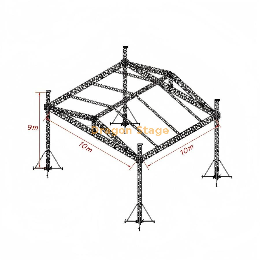 Popular Concert Lighting Aluminum Truss Roof System نظام سقف الجمالون الألمنيوم الشهير للحفلات الموسيقية