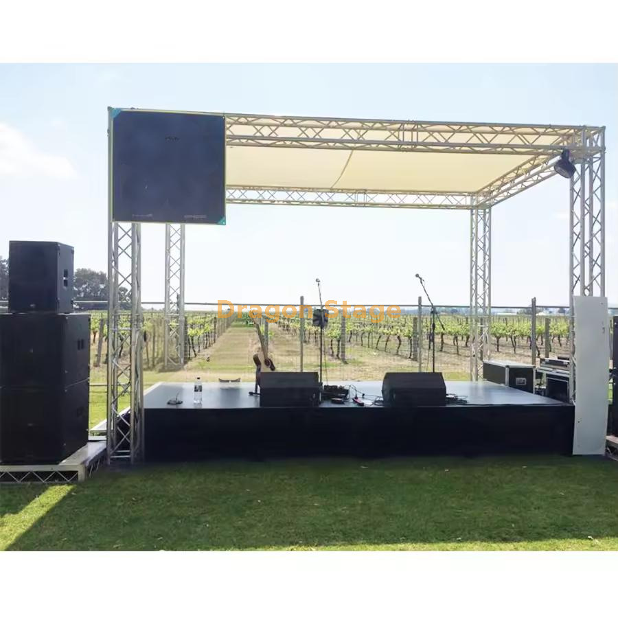 Portable Modular Truss Kits for Quick Assembly Aluminum Stage 4x4x3m مجموعات الجمالون المعيارية المحمولة لتجميع الألمنيوم مرحلة 4x4x3m