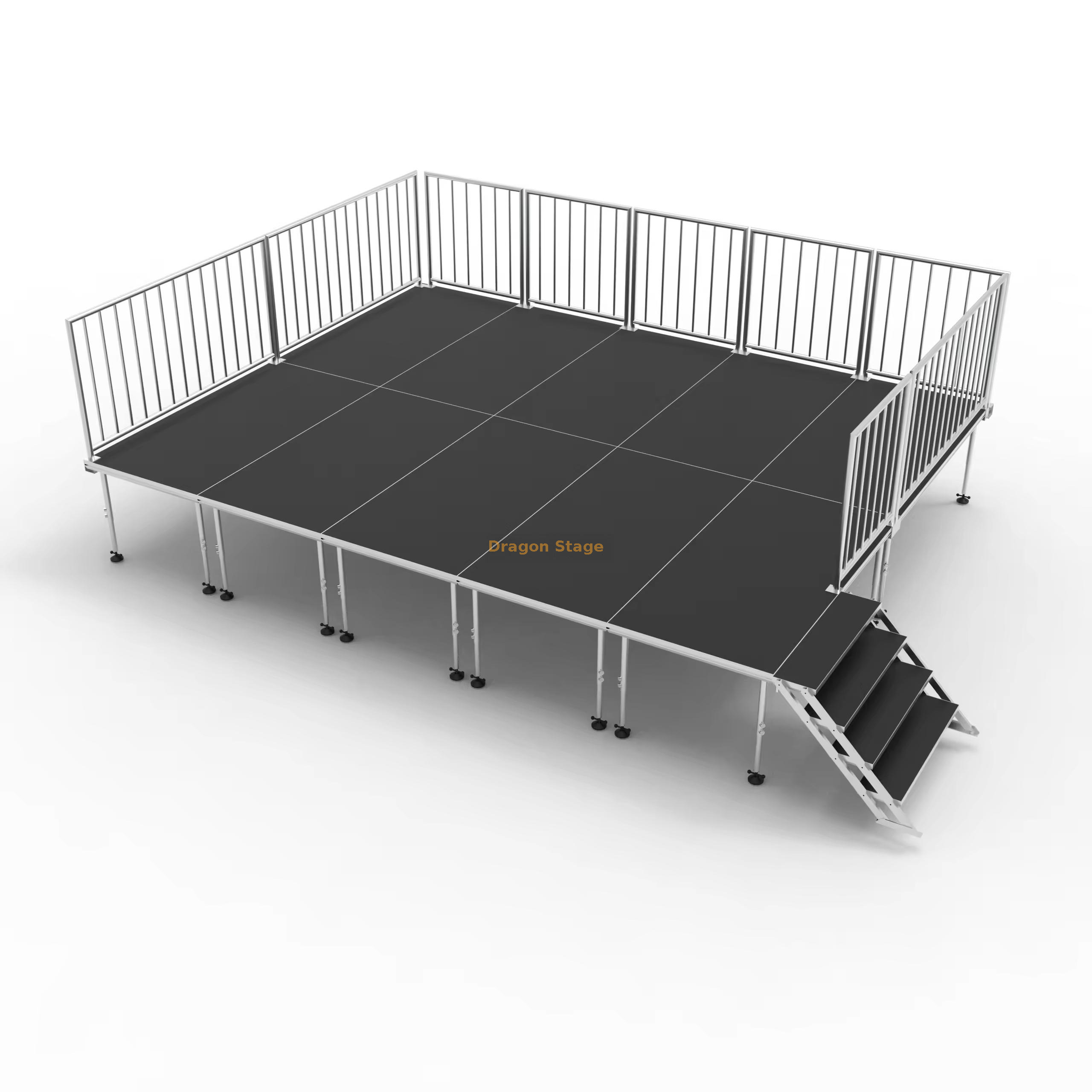 6.1x4.88m Quick Locking Modular Stage Platform Kit (1) مجموعة منصة مرحلة معيارية سريعة القفل مقاس 6.1 × 4.88 م (1)