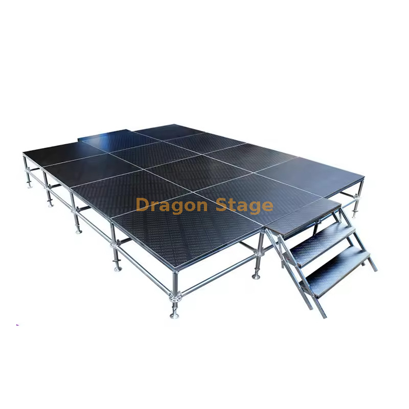 4.88x3.66m Outdoor Quick-Assembly Aluminum Steel Stage for Weddings Concerts (2) 4.88x3.66m في الهواء الطلق مرحلة الصلب الألمنيوم السريع لحفلات الزفاف (2)