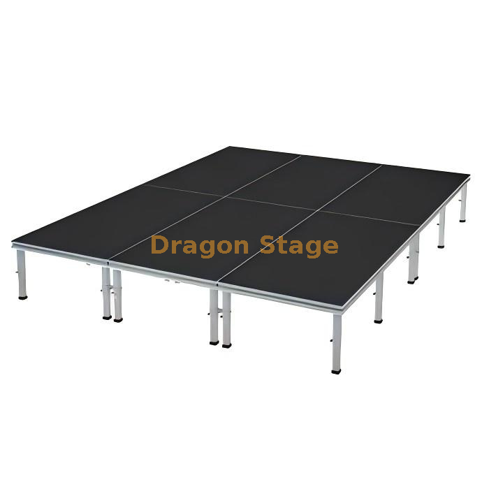 Aluminum 1.22x2.44m Square Leg Quick Locking Easy Assemble Movable Portable Stage الألومنيوم 1.22x2.44m ساق مربع قفل سريع سهلة التجميع مرحلة محمولة متحركة