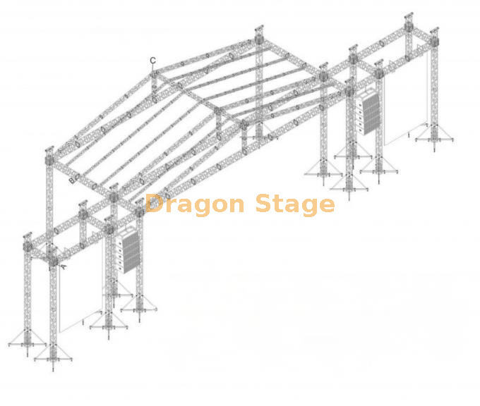 Large Concert Stage Truss 24x10x8m تروس كبيرة لمسرح الحفلات الموسيقية 24x10x8 م