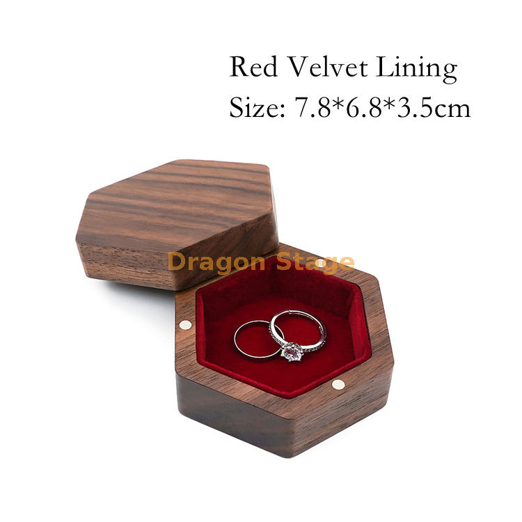 Gift Packaging Walnut Wooden Jewelry Box (4) هدايا عبوة الجوز الخشبية مربع (4)