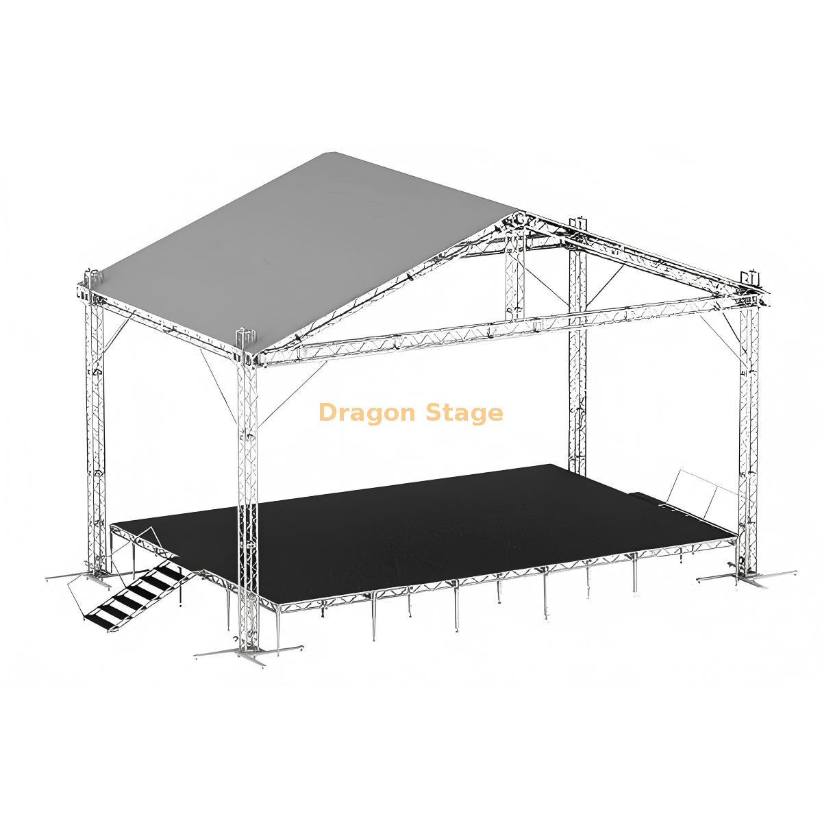 11x6x8m Aluminum Saddle Roof Stage System نظام مسرح سقف سرج من الألومنيوم مقاس 11 × 6 × 8 م