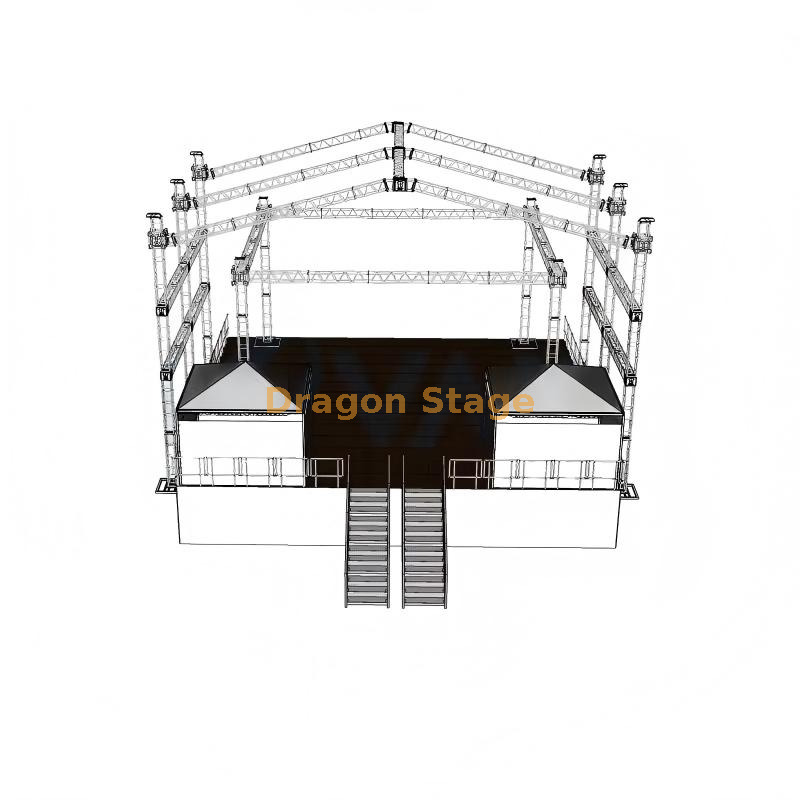 20x16m Heavy-Duty Peak Roof Truss Stage System with Backstage Rooms & Dressing Cabins (4) تروس سقف الذروة للخدمة الشاقة 20 × 16 م نظام المسرح مع غرف خلف الكواليس وكبائن تبديل الملابس (4)