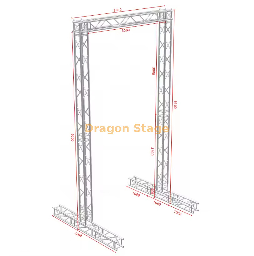 Aluminum Truss Stand for Hanging Speakers 6m High تروس من الألومنيوم يقفون على مكبرات صوت معلقة 6 أمتار عالية