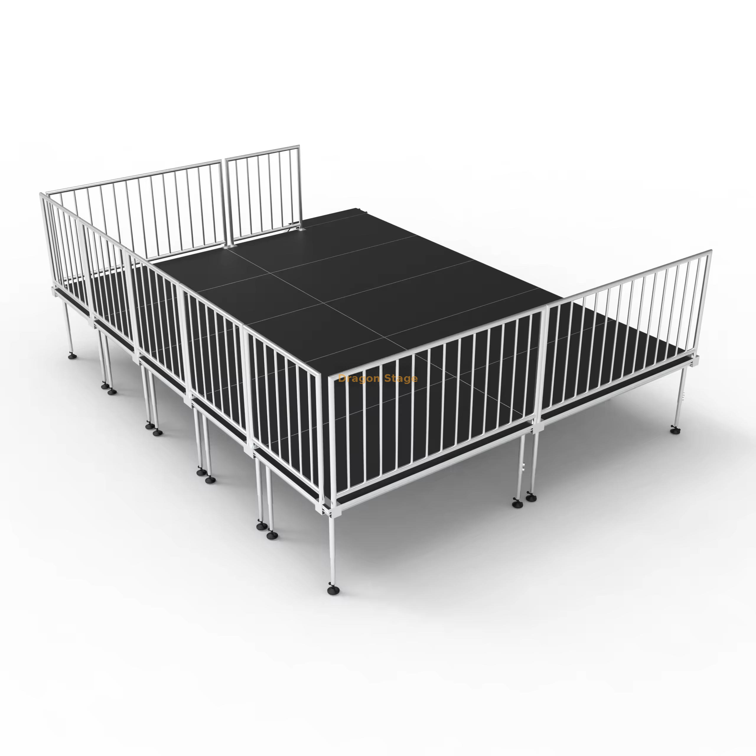 6.1x4.88m Quick Locking Modular Stage Platform Kit (2) مجموعة منصة مسرح معيارية سريعة القفل مقاس 6.1 × 4.88 م (2)