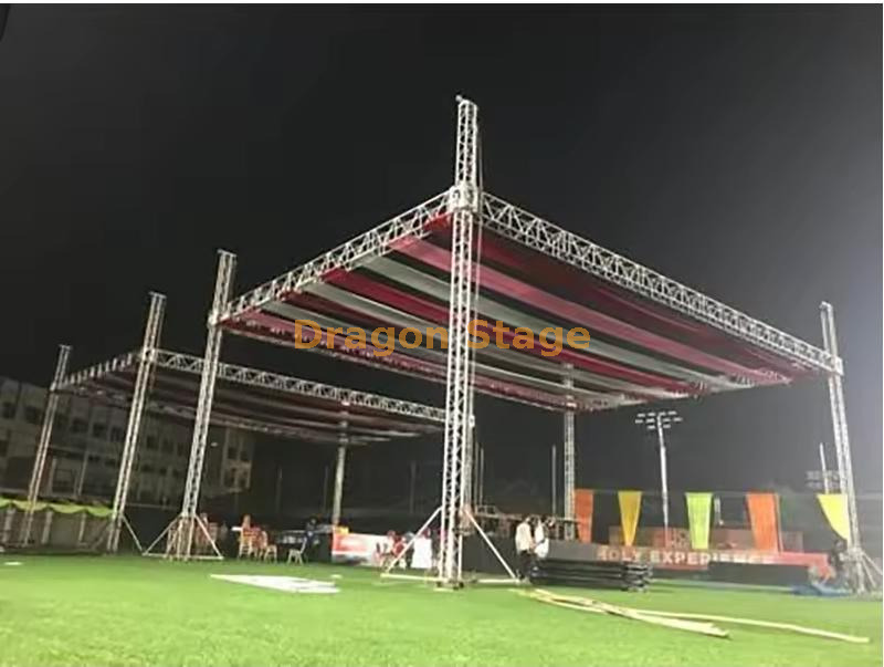 Lighting Event Spigot Stage Truss Roof System 18x11x10m نظام الإضاءة سقف سقف سقف الجمالون 18x11x10m