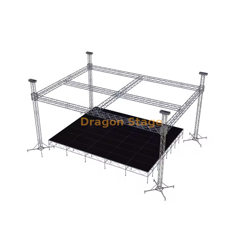 14x7x7m Heavy-Duty Aluminum Concert Stage Roof Truss System 14x7x7m نظام تروس سقف الحفلة الموسيقية من الألومنيوم الثقيل