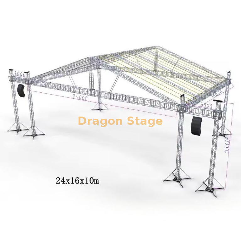 Large Concert Line Array Stage Roof Truss جمالون سقف مجموعة كبيرة من خطوط الحفلات الموسيقية