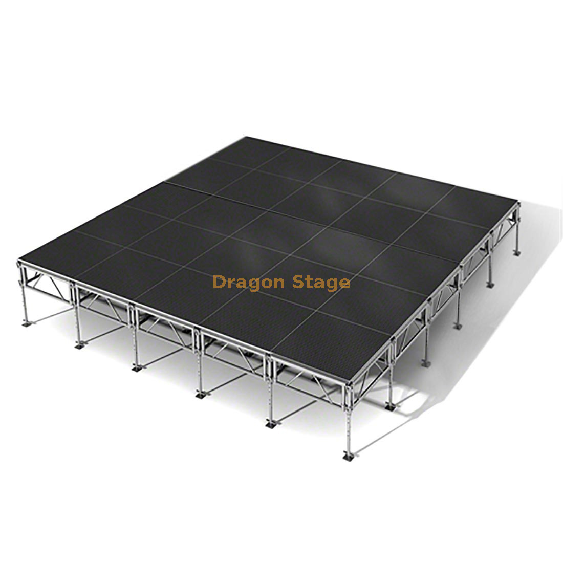 Aluminum Stage Portable Mobile Modular Stage with 2 Stairs 20x20ft مسرح وحدات متنقلة من الألومنيوم مع درجين 20 × 20 قدم