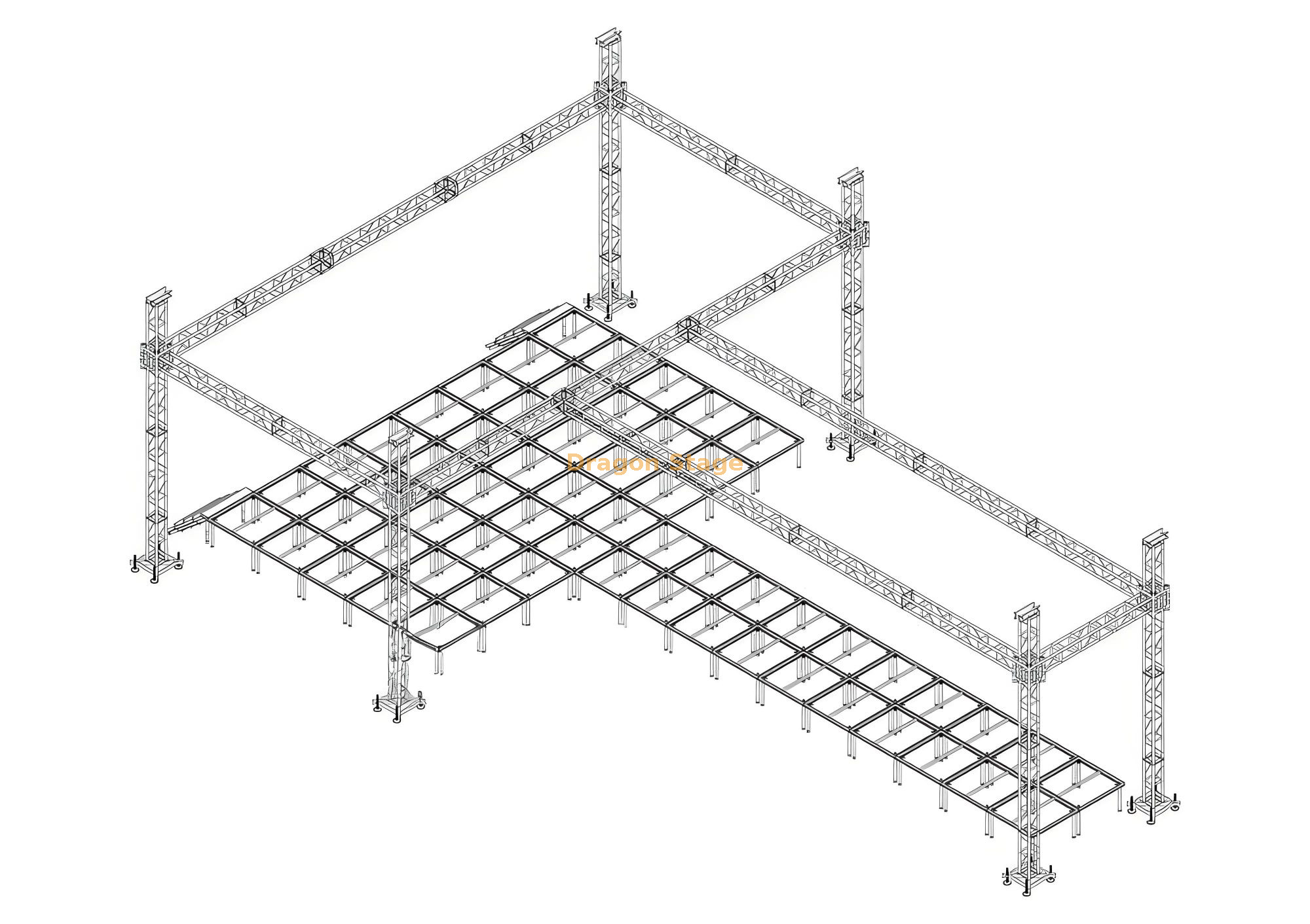 Custom Outdoor Concert Show Stage Truss System نظام تروس مرحلة عرض مخصص في الهواء الطلق