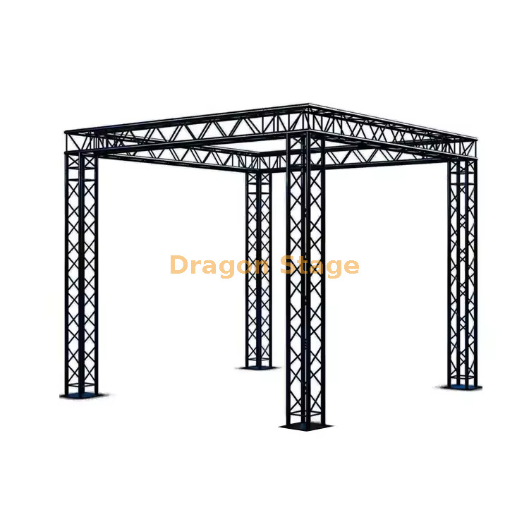 290mm Aluminum Black Spigot Stage Frame Structure for Activities 3x3x3m 290 مم هيكل إطار مرحلة الحاجز الأسود من الألومنيوم للأنشطة 3x3x3m