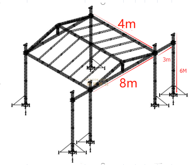 في الهواء الطلق المحمولة معرض الحفل الأحداث الزفاف مرحلة الإضاءة عرض المتكلم الألومنيوم الجمالون مع سقف منحني LED عرض الجمالون TUV SGS CE 24x12x20ft