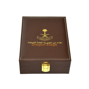 صندوق هدايا من جلد البولي يوريثان عالي الجودة على طراز الشرق الأوسط لكريستال ومشاهدة العرض