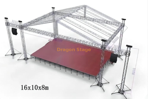 أعمدة فضية خارجية حدث تروس على السطح للحدث 16x10x8m