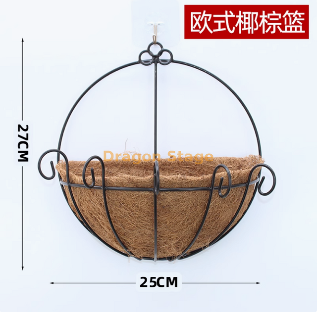 محاكاة الجدار البنفسجي معلقة السحلية الكبيرة التطريز البلاستيكي الاصطناعي زهرة الحرير الزهرة الأسود جوز الهند سلة بنية