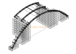 الجمالون المخصصان مع الجمالون المنحنى للحفل الموسيقي في الهواء الطلق