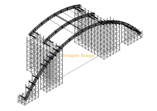 الجمالون المخصصان مع الجمالون المنحنى للحفل الموسيقي في الهواء الطلق