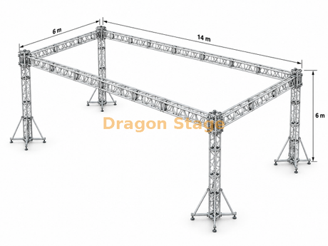 نظام تروس شاشة LED محمول مقاس 14x6x6m مع رافعات سلسلة يدوية