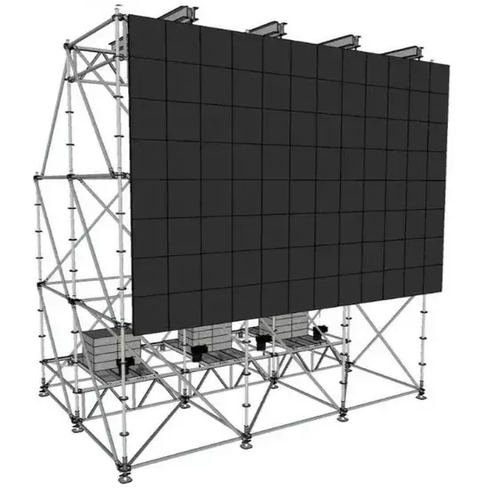 نظام Ringlock مقاس 6x4x6m لشاشة LED مقاس 6x4m مع 4 أقسام علوية و3 كوابح مياه