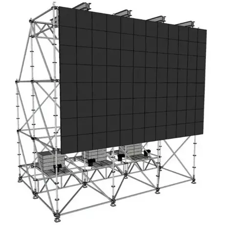 نظام Ringlock مقاس 6x4x6m لشاشة LED مقاس 6x4m مع 4 أقسام علوية و3 كوابح مياه