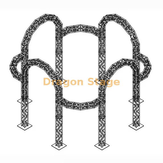 نظام عرض تروس منحني متعدد الأقواس (هيكل تروس عمود المرمى الدائري من الألومنيوم)