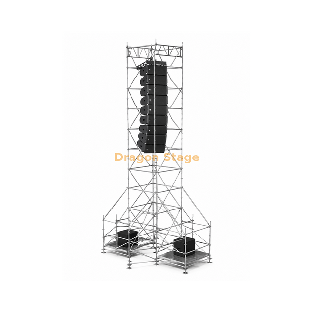 برج معلق بمصفوفة Ringlock Line مقاس 2 × 2 × 11 م مع منصات صابورة مزدوجة