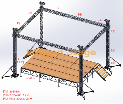 حديقة الألومنيوم خفيفة الوزن مربع المربع 7.32x4.88m مع الجمالون الإضاءة