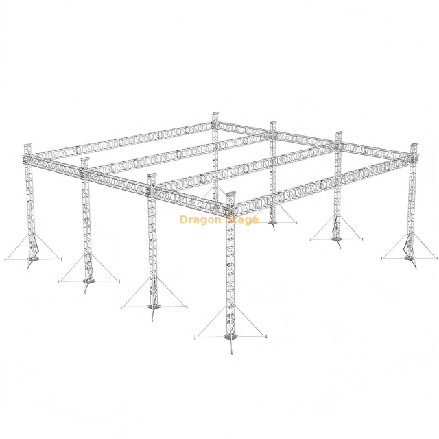 الألومنيوم الهندي الثقيلة تروس شعاع عمود الألومنيوم المرحلة تروس 120x100x40ft 8 أرجل