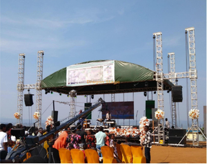 نظام تروس السقف المنحني المصنوع من الألومنيوم عالي التحمل مقاس 12 × 8 × 9 م مع أجنحة مكبر الصوت