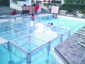 شفافة منصة الرقص الاكريليك المرحلة منصة حمام السباحة