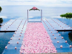 منصة منصة زجاجية أكريليك متحركة متحركة لحفل زفاف حمام السباحة