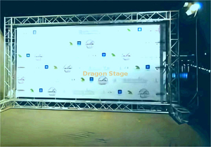 مخصص المحمولة الألومنيوم ساحة تروس حامل الخلفية لملصق الإعلان 5x3m