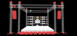 نظام الجمالون الخارجي للحفلات الموسيقية المحمولة مع نظام الصوت Truss 12x6x8m