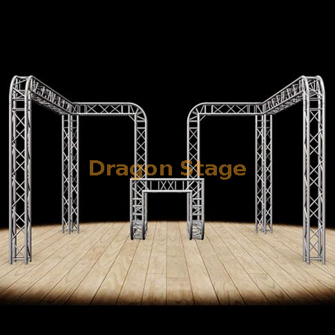 Global Truss 16'x15'x10 'كشك المعرض التجاري / نظام العرض - F34 Box Truss مع زوايا دائرية وكشك مدمج