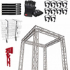 Global Truss SQ-10x10 Square Trade Booth مع حزمة الملحقات
