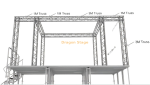 هيكل تروس السقف الخارجي لمقطورة Global Truss من الألومنيوم 4x3x3m