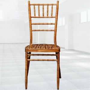 كرسي مشترك من خشب الخيزران المقلد المعدني، كرسي زفاف خارجي معزز، كرسي مشترك من خشب الخيزران ذو 7 بار، كرسي طعام لمطعم الفندق